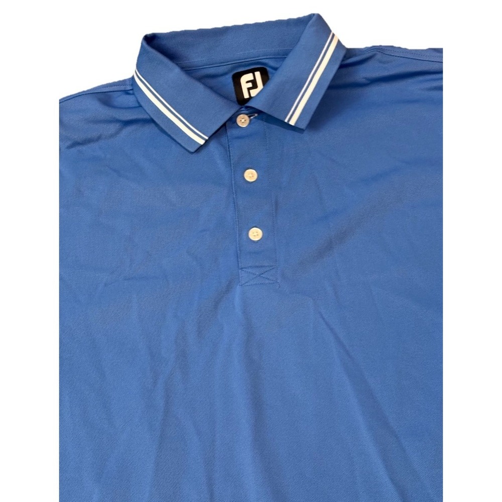 Footjoy Mens XL Blue Short Sleeve Golf Performance Polo Lightweight Wicking